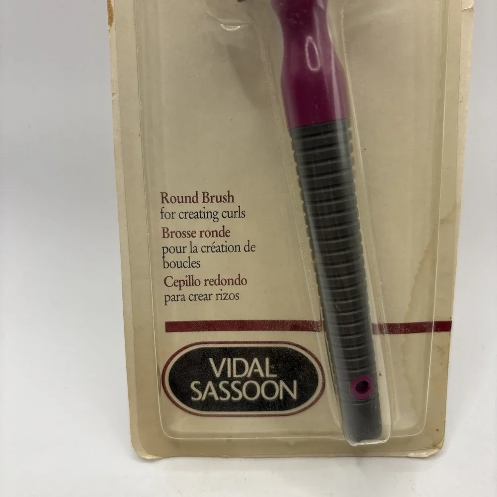 Vtg 1995 Vidal Sassoon Round‎ Nylon Brush Model 7022 Purple Deadstock NOS